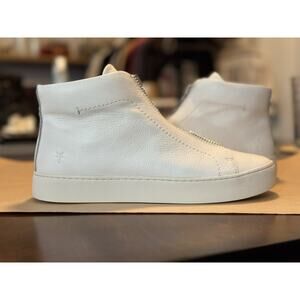 Frye Lena Front Zip High Top Sneakers White Leather Women’s Size 9 Style 3471329